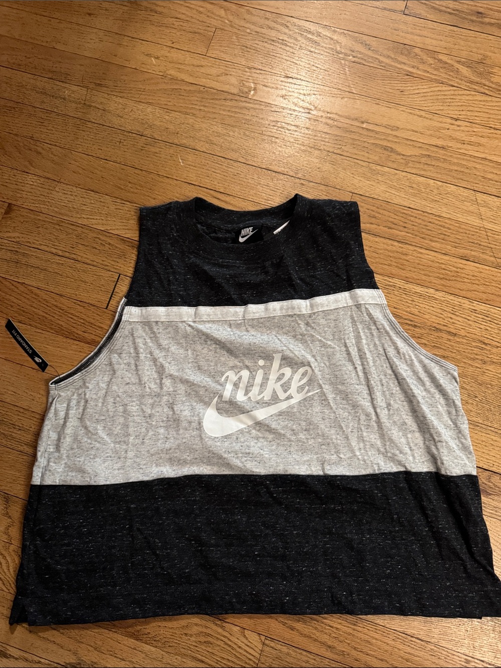 Nike Black & Gray Colorblock Sleeveless Tank